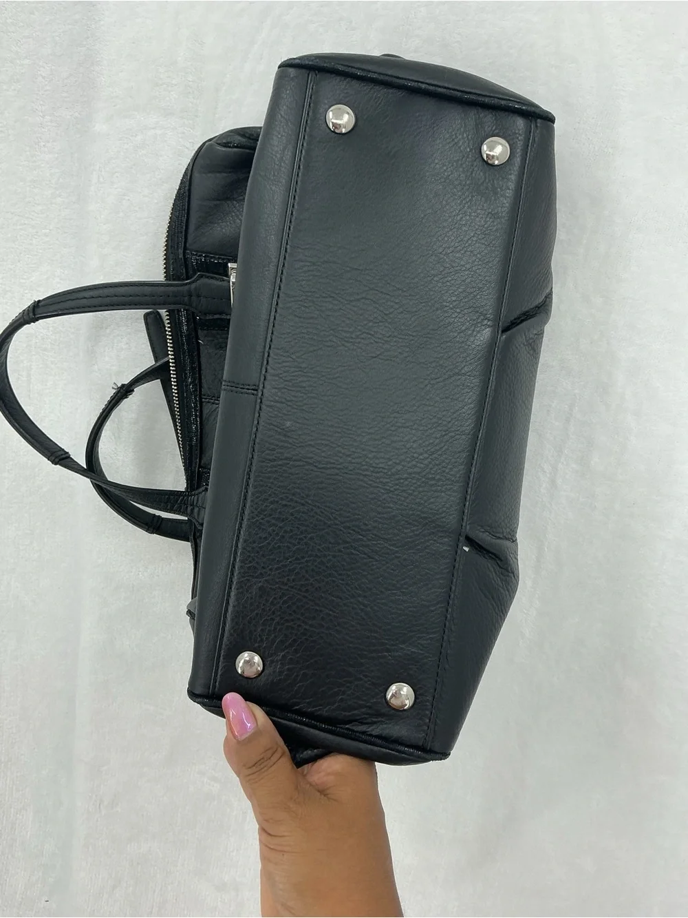 Coach Black Leather Satchel with Adjustable Strap c19